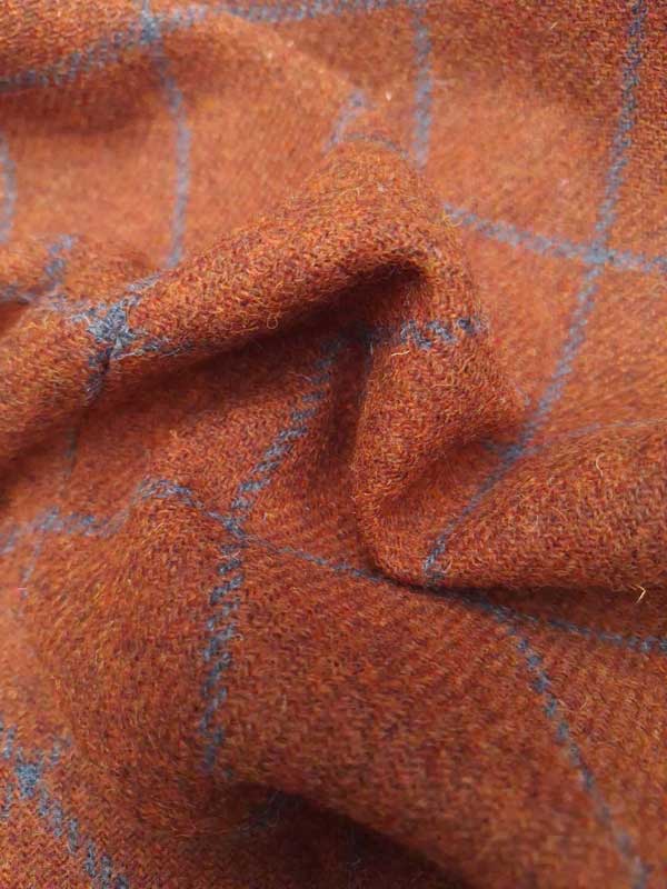 Harris Tweed Flat Cap "Henry" In Rust Overcheck