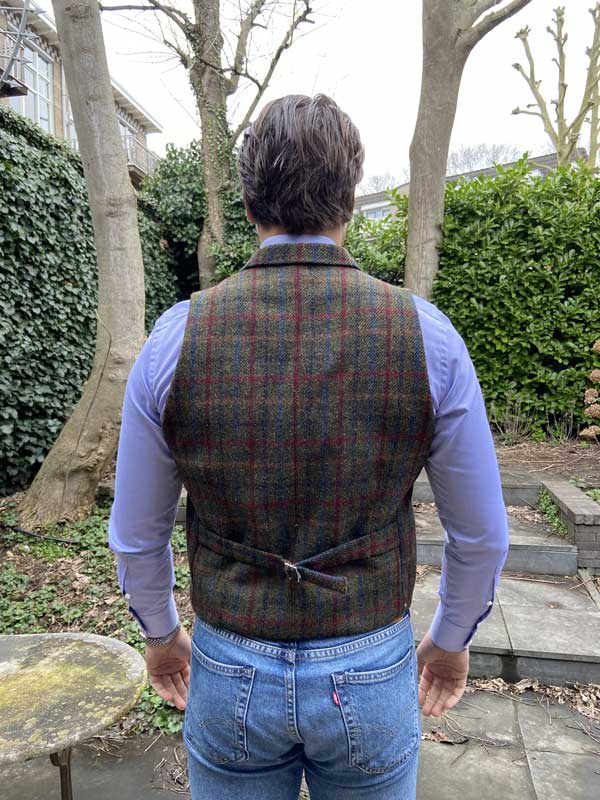 DF Harris Tweed Waistcoat Met Revers 650