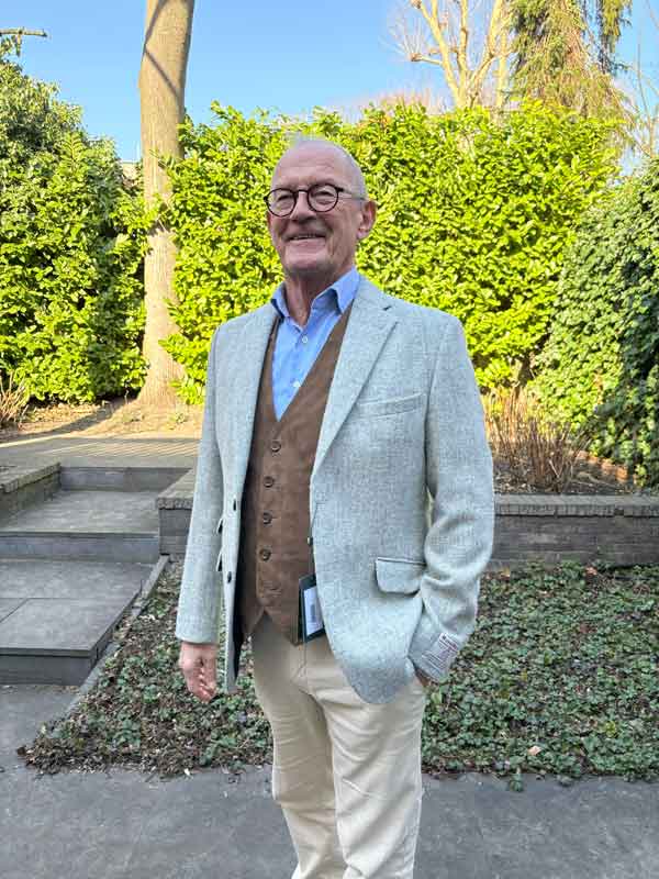 Harris Tweed Jacket "London" In Light Grey