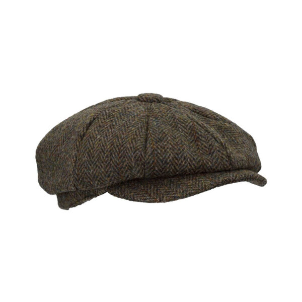 Harris Tweed 8-Panel Thomas Baker Boy Cap Charcoal