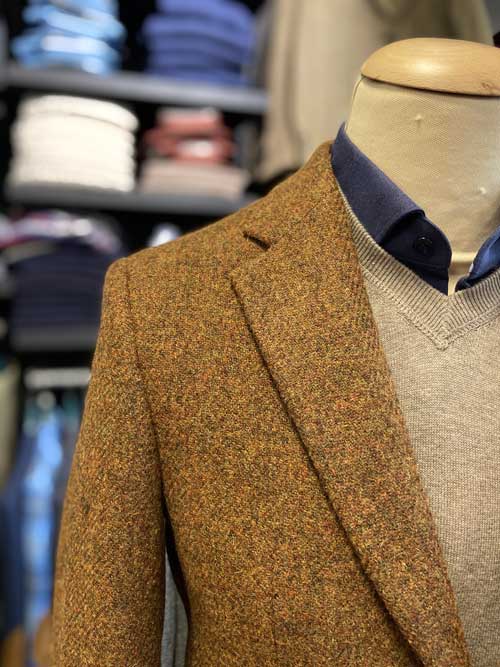 Harris Tweed Jacket "London" In Multicolor Rust