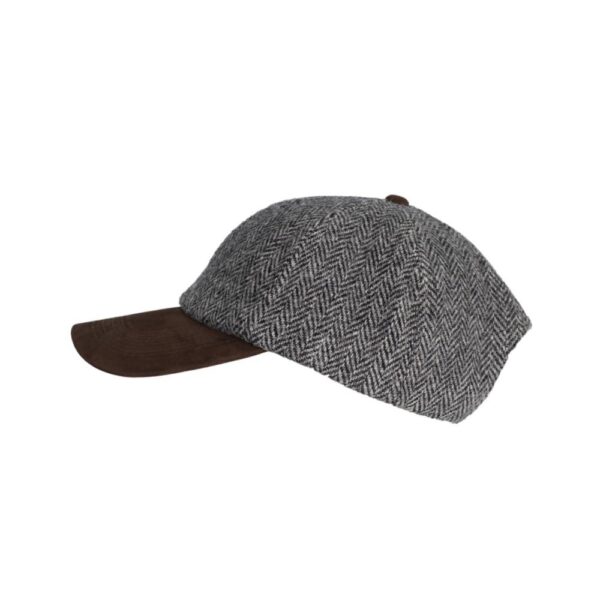 Harris Tweed Brungton Baseball Cap Steel Grey