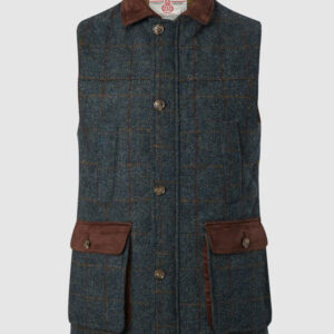 Harris Tweed Gilet, Bodywarmer - Blue