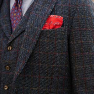 Harris Tweed Jacket "London" In Scottish Blue