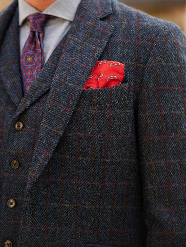 Harris Tweed Jacket "London" In Scottish Blue