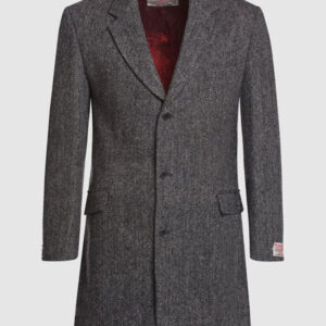 Harris Tweed Overjas, Murdo ¾ Coat - Charcoal