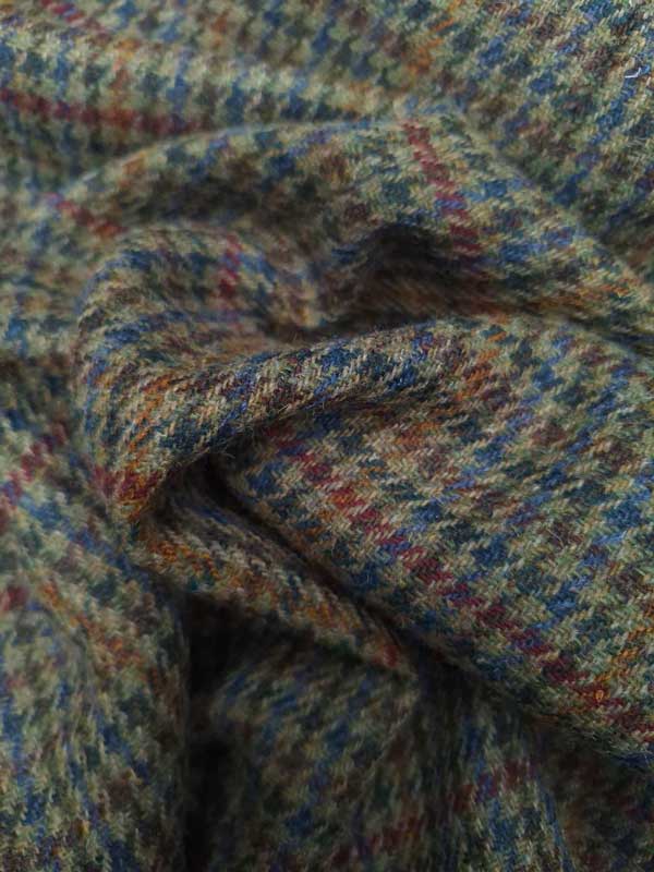 Harris Tweed Vestje "Wales" Met Revers In Green Castle