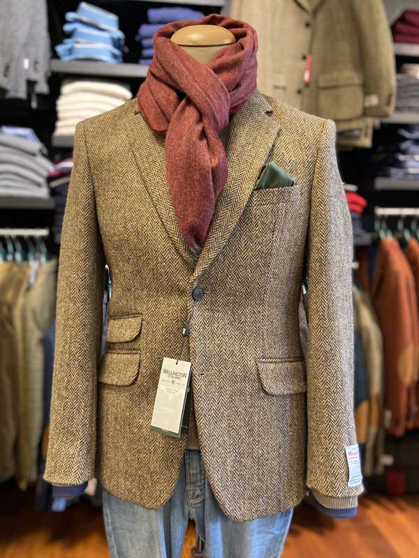 Harris Tweed Jacket "London" In Country Herringbone