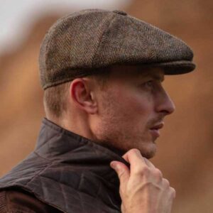 Harris Tweed 8-Panel Thomas Baker Boy Cap Charcoal