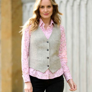 Harris Tweed Dames Vestje "Lea" In Light Grey