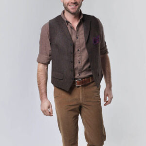 Harris Tweed Vestje "Wales" Met Revers In Multicolor