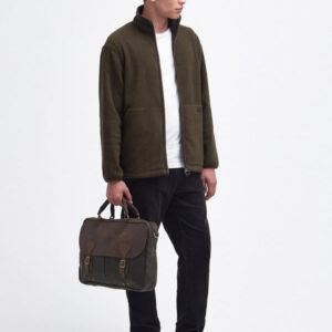 Barbour Wax Leather Briefcase Olive