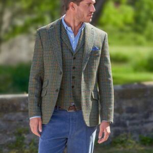 Harris Tweed Jacket "London" In Green Castle