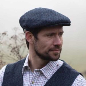 Harris Tweed Flat Cap Oakmoor Midnight Blue