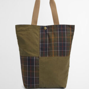 Barbour Transport Patchwork Tote Bag Dusky Green