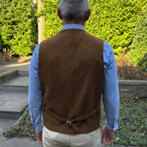Harris Tweed Vestje "Wales" Met Revers In Multicolor Rust