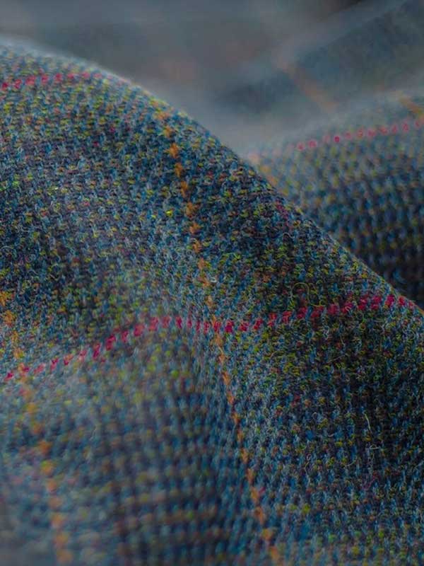 Harris Tweed Flat Cap "Henry" In Multi-Blue Tweed