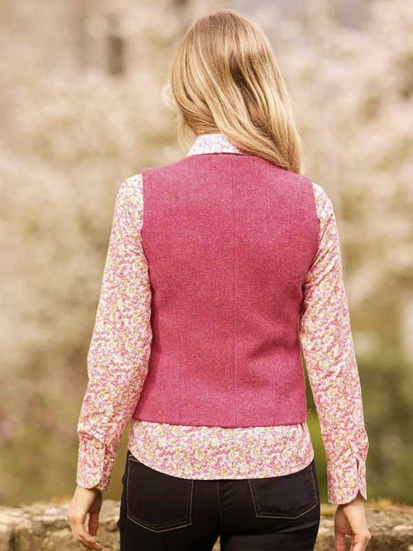 Harris Tweed Dames Vestje "Lea" In Pink