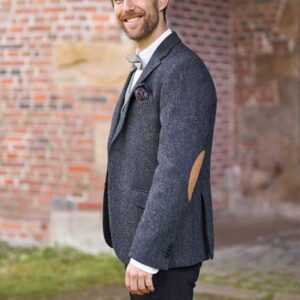 Harris Tweed Jacket "London" In Charcoal