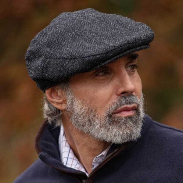 Harris Tweed Flat Cap Oakmoor Gun Metal