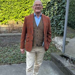 Harris Tweed Jacket "London" In Rust Overcheck