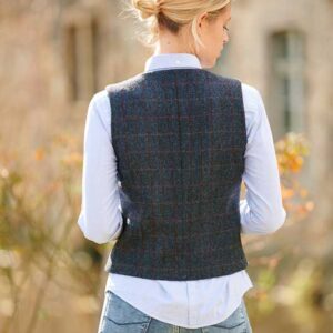 Harris Tweed Dames Vestje "Lea" In Scottish Blue