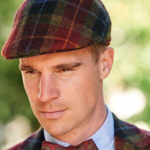 Harris Tweed Flat Cap "Henry" In Check Of Island