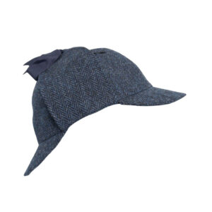 Harris Tweed Deerstalker Hat Watson Midnight Blue