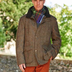 Harris Tweed Fliedjacket "Bristol" In Evergreen