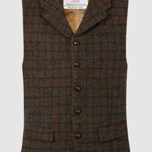 Harris Tweed Vestje, Angus Waistcoat - Brown Multi