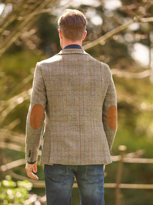Harris Tweed Jacket "London" In Walnut Check