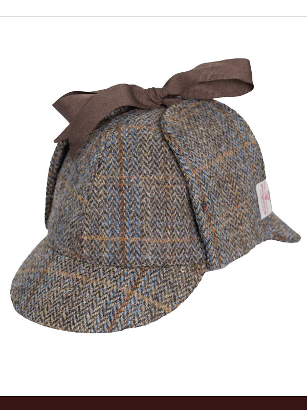 Harris Tweed Deerstalker Hat Watson Clinton Brown