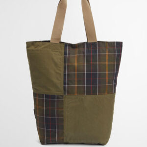 Barbour Transport Patchwork Tote Bag Dusky Green