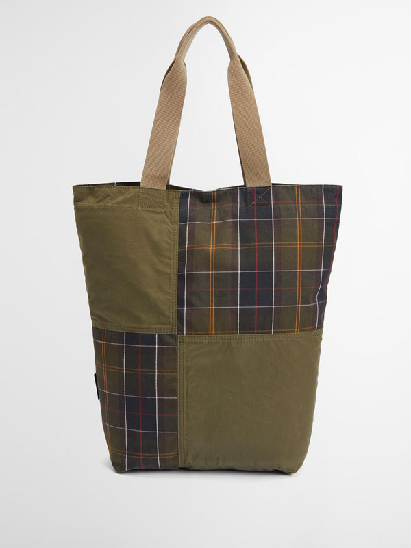 Barbour Transport Patchwork Tote Bag Dusky Green