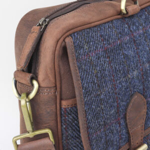 Blue Harris Tweed Briefcase