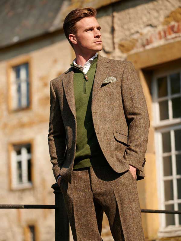 Harris Tweed Jacket "London" in Evergreen