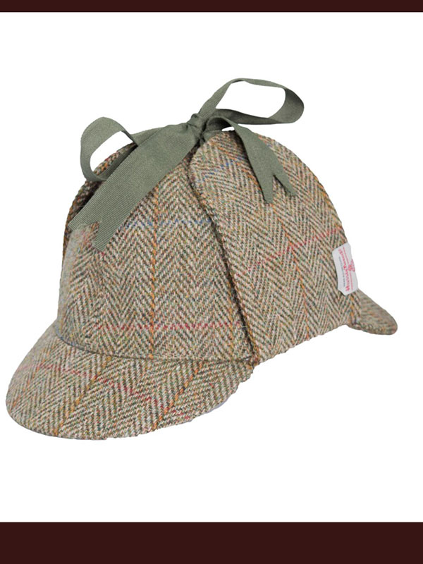 Harris Tweed Deerstalker Hat Watson Moss Green