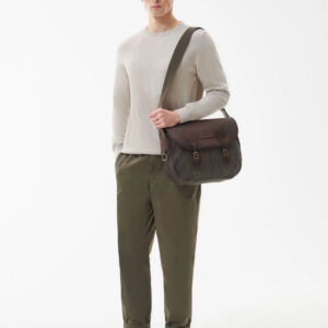 Barbour Wax Leather Tarras Bag Olive