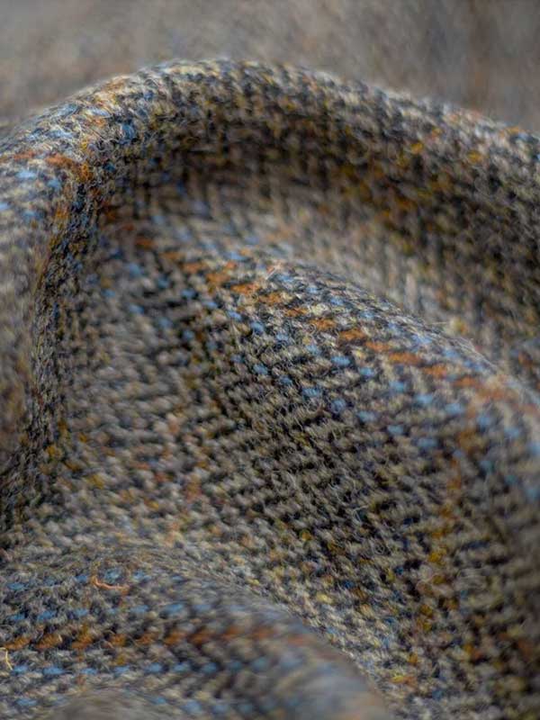Harris Tweed Dames Jasje Kort "Ami" In Green-Blue Herringbone
