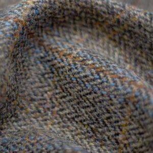 Harris Tweed Overjas "Barney" In Green-Blue Herringbone