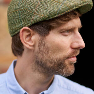 Harris Tweed Flat Cap "Henry" In Light Green