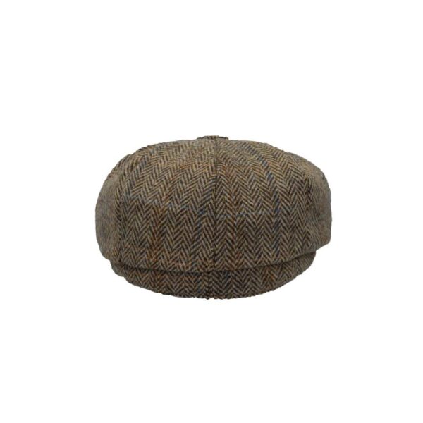 Harris Tweed 8-Panel Thomas Baker Boy Cap White Sand