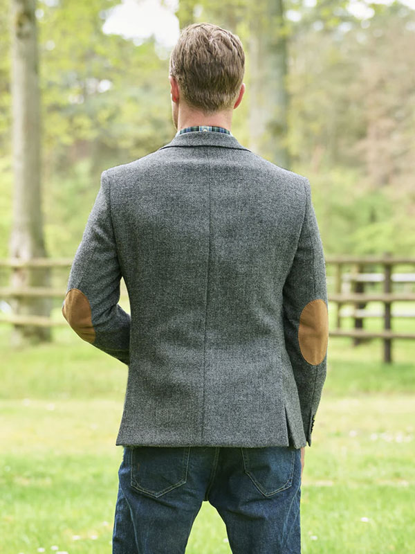 Harris Tweed Jacket "London" In Anthra Melange