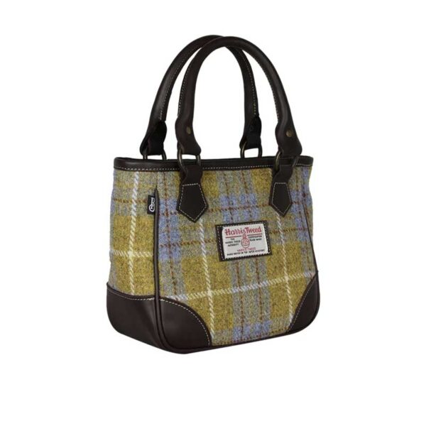 Harris Tweed York Handbag - Yellow Blue Check