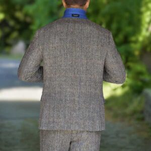 Harris Tweed Jacket "London" In Highland Green Herringbone