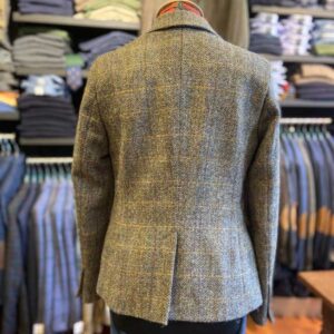 Harris Tweed Dames Jasje Kort "Ami" In Green-Blue Herringbone
