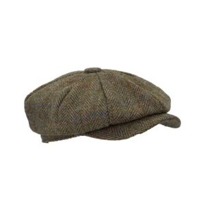 Harris Tweed 8-Panel Thomas Baker Boy Cap Moss Green