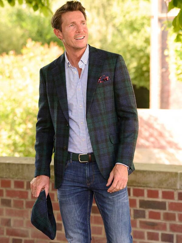 Harris Tweed Jacket "London" In Blackwatch