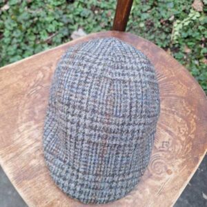 Harris Tweed Flat Cap "Henry" In Greystone Overcheck