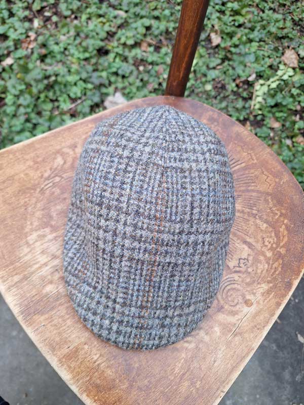 Harris Tweed Flat Cap "Henry" In Greystone Overcheck
